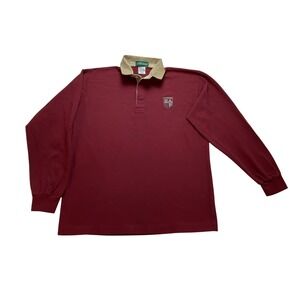 Outer Banks Mens Large Maroon Long Sleeve Rugby Polo St Charles Celtics Cotton